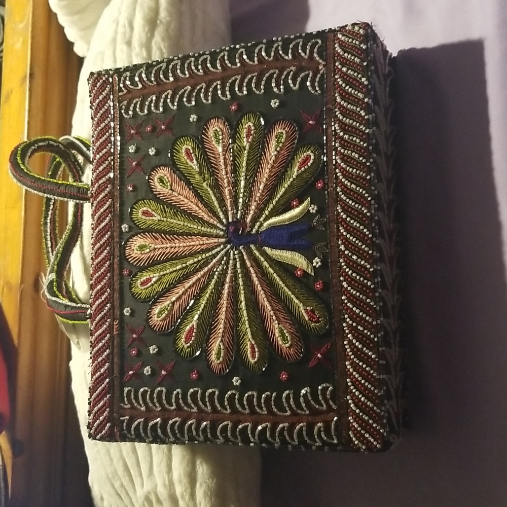 Sequin Handbag....peacock detail